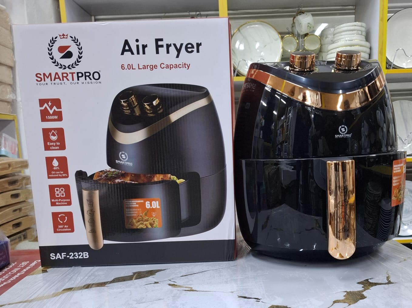🔥Smart product  Air fryer  6L.stainless steel air fryer , portable air fryer, MULTIPURPOSE air fryer, modern Air fryer.