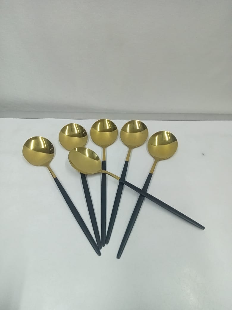 6pcs Soup Spoon Set Stainless Steel Tableware Serving Spoons Deep Bowl Soup Spoons for Home Kitchen Restaurant Hotel Dining Parties Events Everyday Meals
