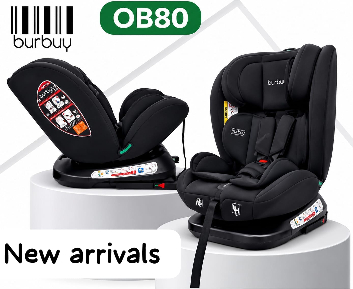 360 Degree ISOFIX Baby Car Seat Group 0 1 2 3 Rotating Infant Child Safety Seat EPS Shock Absorbing Five Point Harness Adjustable