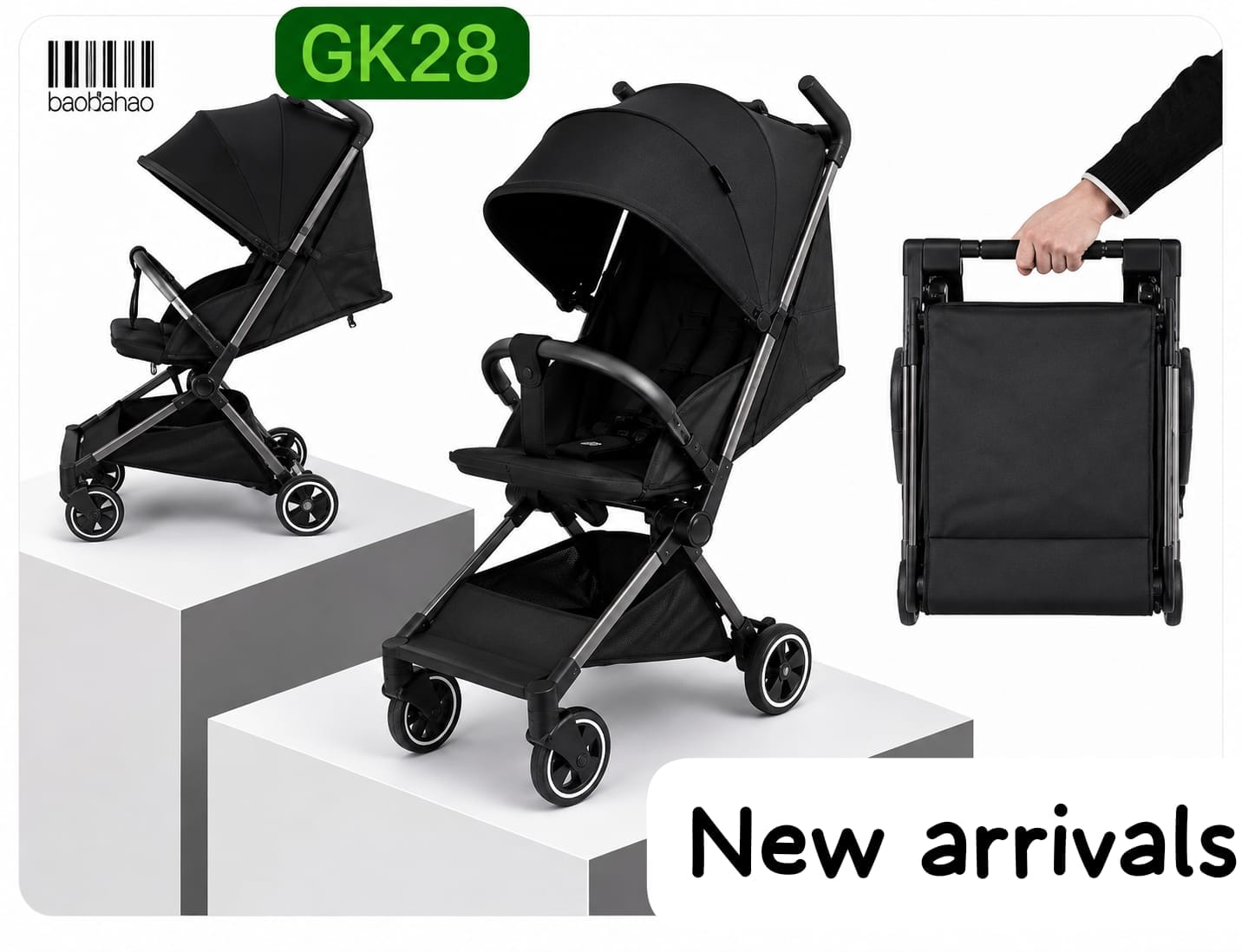 Lightweight Cabin Stroller Baby Pushchair Foldable Compact Travel Pram 15kg Load Capacity Portable Infant Toddler Stroller Easy Carry Storage Outdoor Travel Everyday Family Use