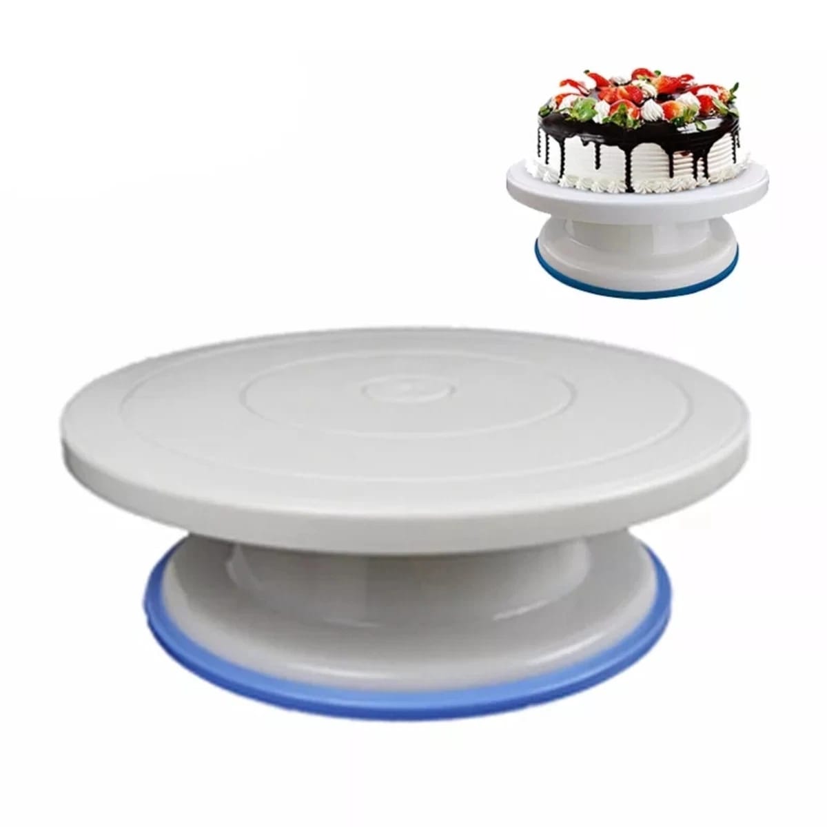 Plastic Cake Turntable Rotating Cake Decorating Stand Icing Frosting Smoothing Tool for Baking and Cake Decoration