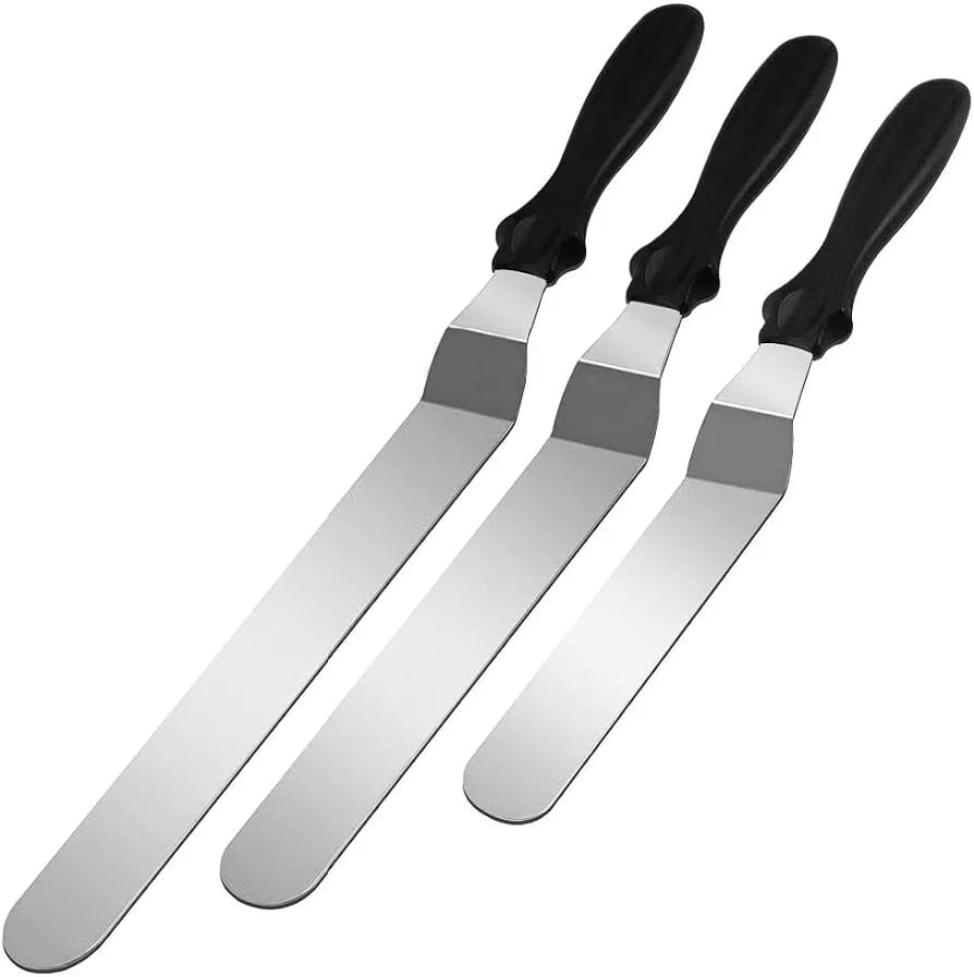 Plastic Handle Palette Knife Straight Angled Icing Spatula Cake Decorating Frosting Spreading Tool 8 10 12 Inch