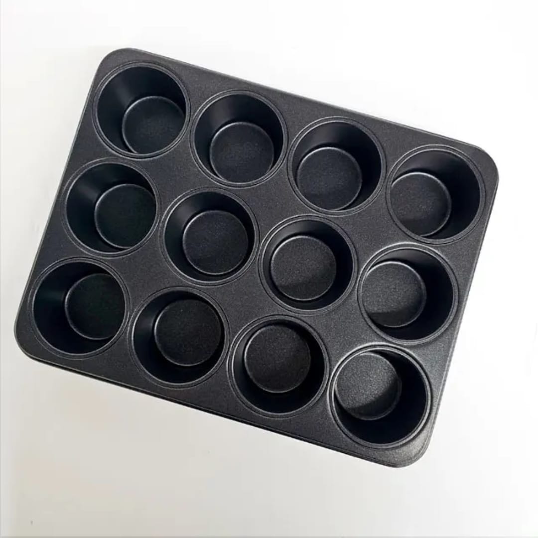 12 Hole Cupcake Tray Muffin Baking Pan Nonstick Cupcake Mold Muffin Tin Baking Tray for Cakes Pastries Home Kitchen