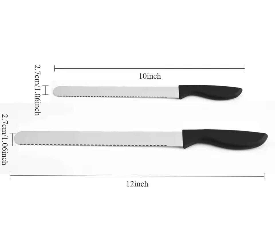 12 Inch Serrated Bread Knife Coarse Fine Blade Bread Slicer Bakery Knife Cake Pastry Cutting Tool Kitchen Baking Utensil
