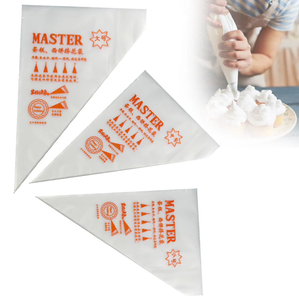 Large Disposable Piping Bags Icing Frosting Pastry Decorating Bags Cake Cupcake Decorating Baking Tool Make cake and pastry decorating convenient with these large disposable piping bags