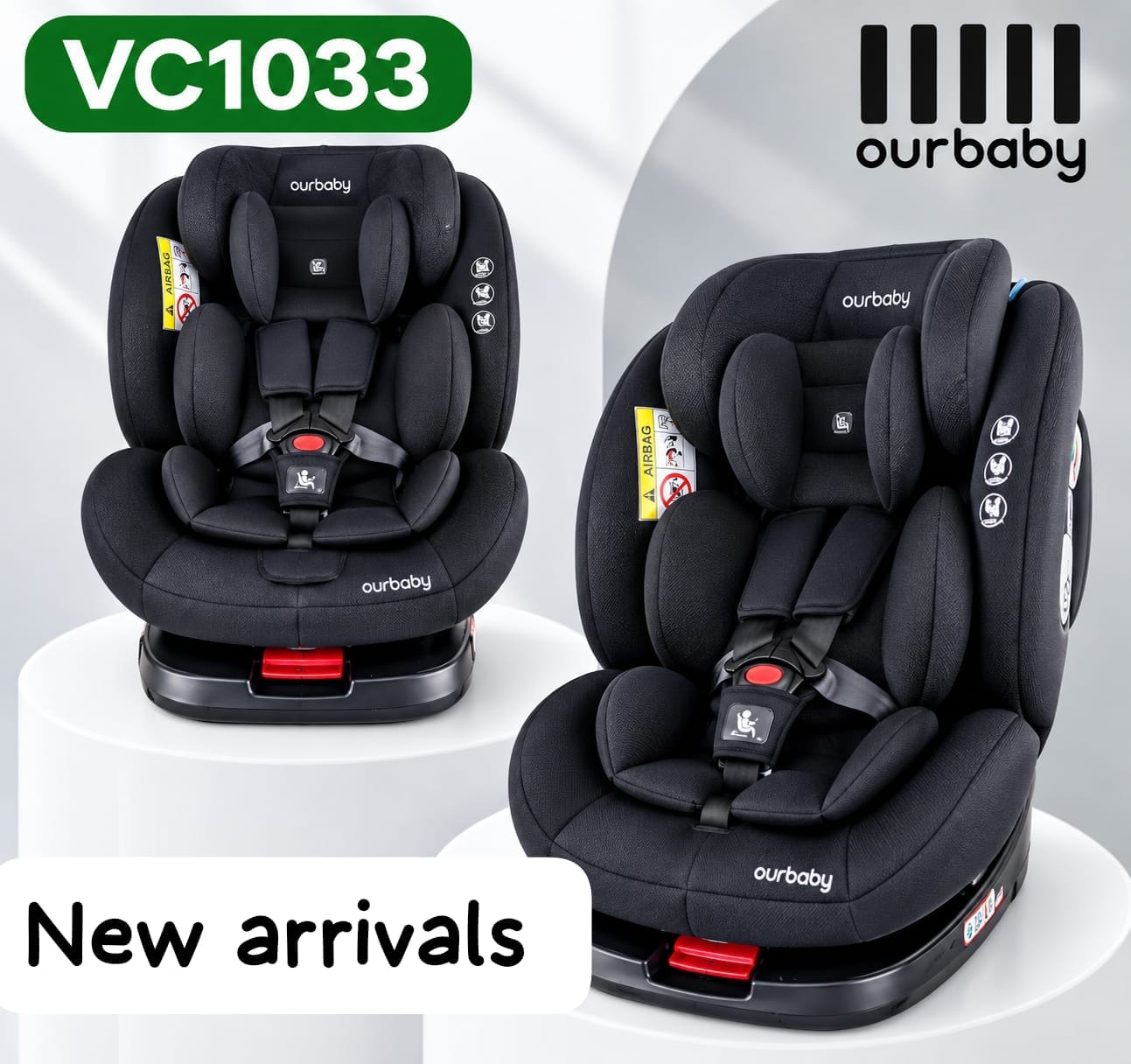 OFFER ON 360 Degree ISOFIX Baby Car Seat Group 0 1 2 3 Rotating Infant Child Safety Seat EPS Shock Absorbing Five Point Harness Adjustable
