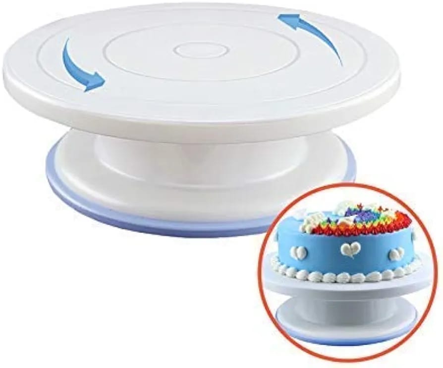 Plastic Cake Turntable Rotating Cake Decorating Stand Icing Frosting Smoothing Tool for Baking and Cake Decoration