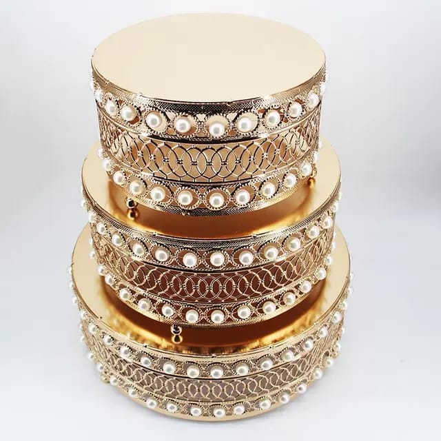 3Pcs Iron Top Cake Stand Set Dessert Display Stands Cake Cupcake Pastry Serving Trays Wedding Birthday Party Decoration 25 30 35cm