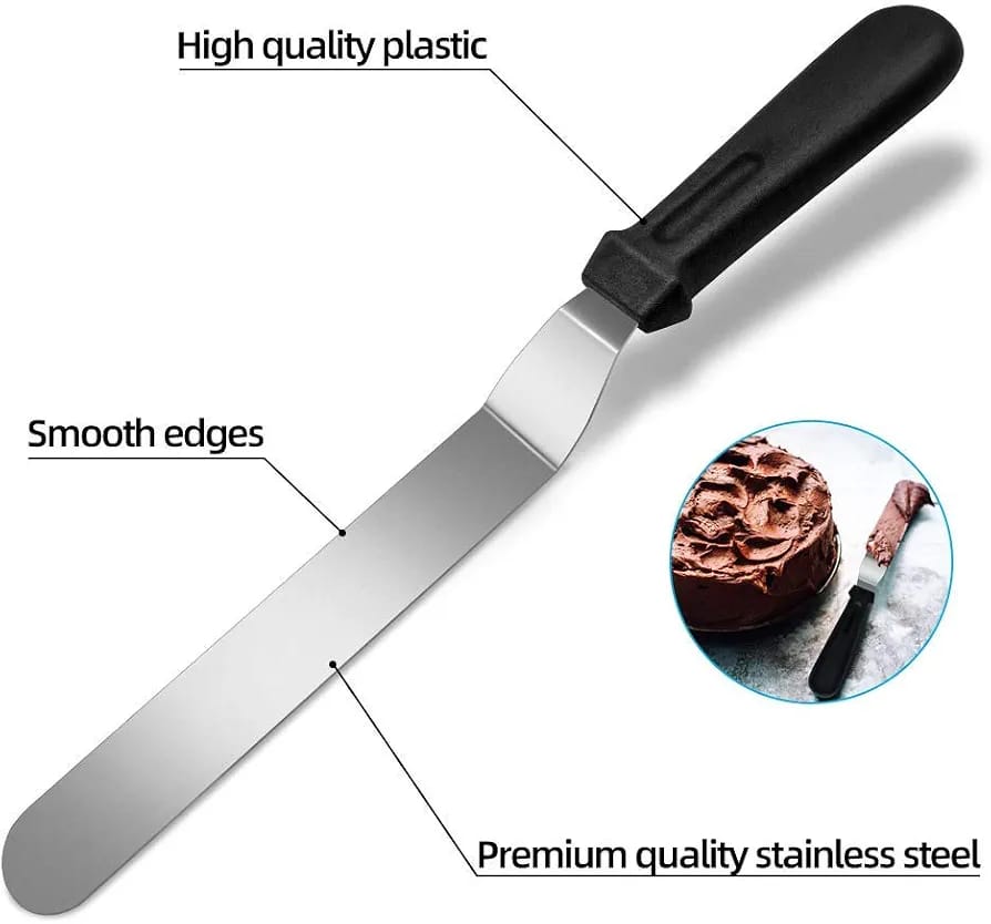 Plastic Handle Palette Knife Straight Angled Icing Spatula Cake Decorating Frosting Spreading Tool 8 10 12 Inch