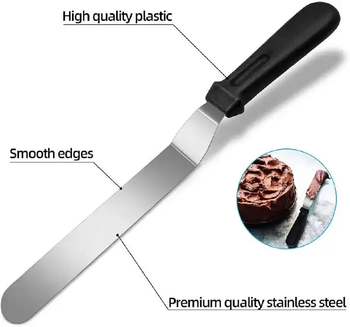 Plastic Handle Palette Knife Straight Angled Icing Spatula Cake Decorating Frosting Spreading Tool 8 10 12 Inch