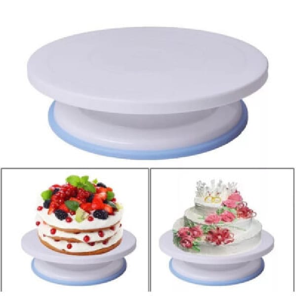 Plastic Cake Turntable Rotating Cake Decorating Stand Icing Frosting Smoothing Tool for Baking and Cake Decoration