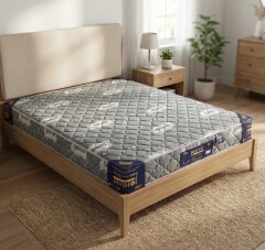 2 FREE PILLOWS Johari 8 Inch Orthopedic Fibre Mattress Supportive Breathable Bedding Quilted Soft Cover Heavy Duty Construction Back Care Comfort Modern Bedroom Design 24 Month Warranty