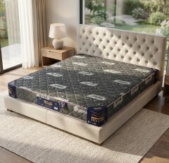 2 FREE PILLOWS Johari 8 Inch Orthopedic Fibre Mattress Supportive Breathable Bedding Quilted Soft Cover Heavy Duty Construction Back Care Comfort Modern Bedroom Design 24 Month Warranty