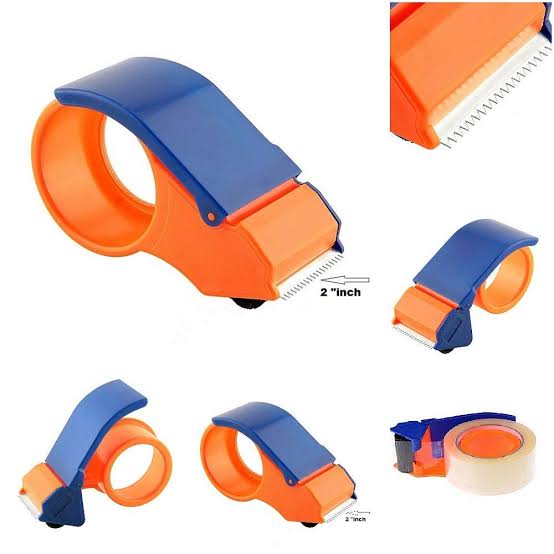 2-Inch Heavy-Duty Packing Tape Dispenser with Cutter – Manual Packaging Tape Gun for Cartons, Boxes & Parcels at home, school, offices and factories..