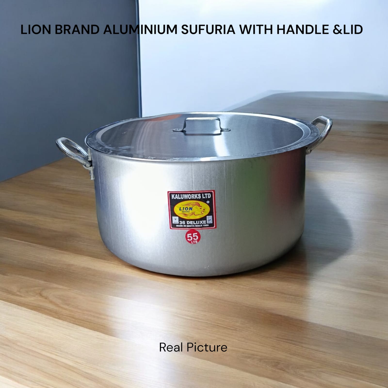 **Lion Deluxe Aluminum Sufuria with Handle & Lid – Durable Everyday Cooking Pot** 🍲✨

Cook your favorite meals with ease using the reliable **Lion Deluxe Aluminum Sufuria with Handle and Lid**