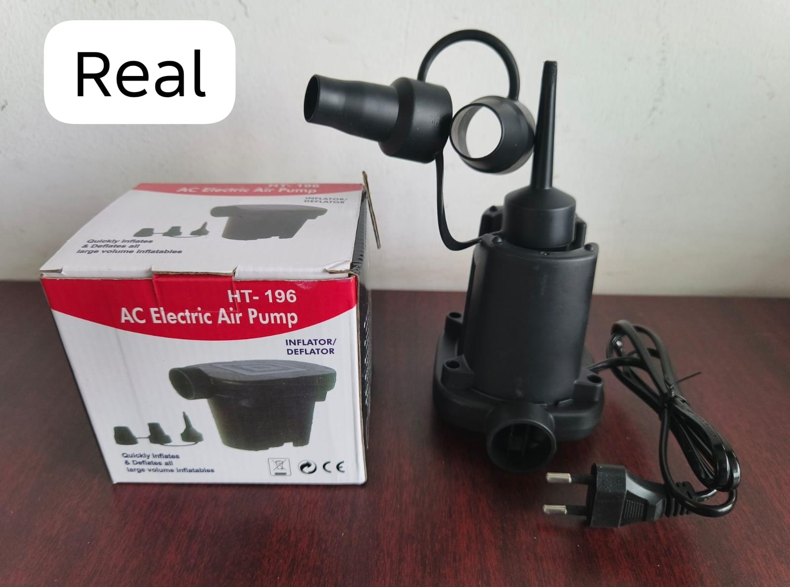 **AC Electric Air Pump 55W with 3 Nozzles – Fast & Effortless Inflation**

Inflate your air mattresses, swimming pools, inflatable toys, boats, and more in minutes with the **55W AC Electric Air Pump*