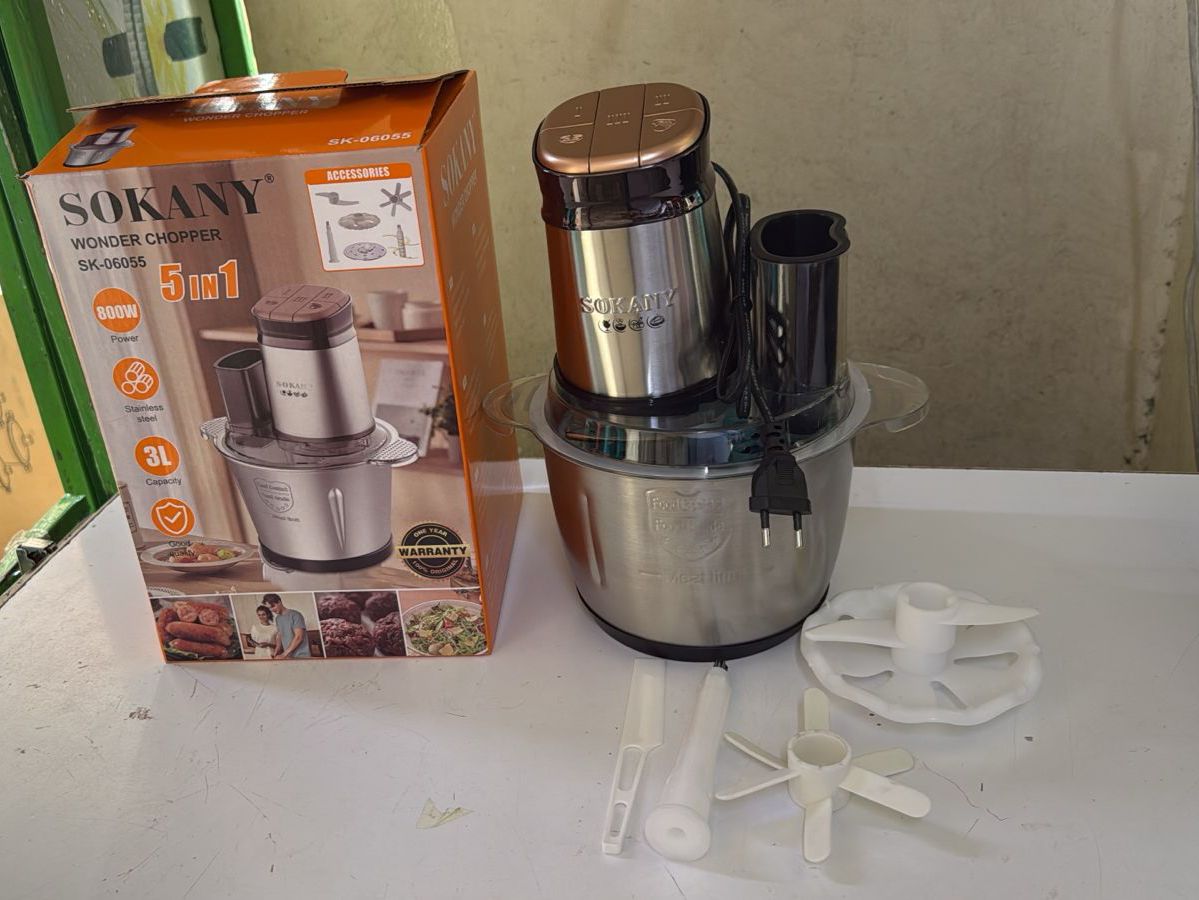 # Sokany 3L Electric Chopper

The **Sokany 3L Electric Chopper** is a powerful kitchen appliance designed to make food preparation faster and easier. With its large 3-litre capacity