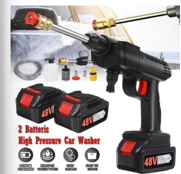 Portable Cordless High Pressure Car Spray Car Washing machine High Pressure Car Washing Jet Spray Electric Cordless Pressure Washer for Washing Car House Garden with 2 lithium Batteries