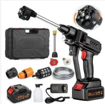 Portable Cordless High Pressure Car Spray Car Washing machine High Pressure Car Washing Jet Spray Electric Cordless Pressure Washer for Washing Car House Garden with 2 lithium Batteries