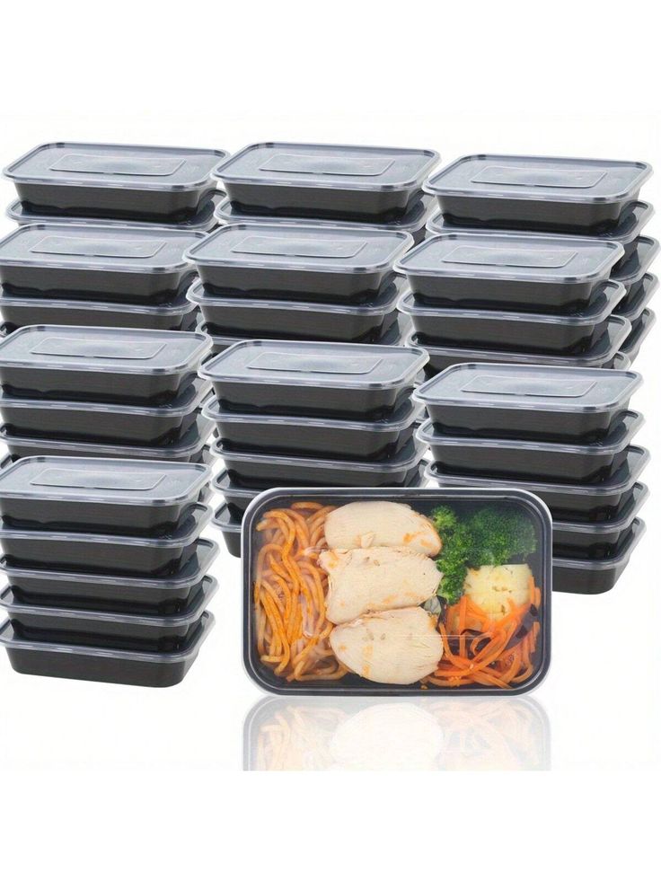 50Pcs Disposable and Reusable Plastic  Food or Snacks Packaging Boxes