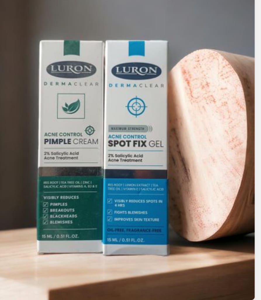 Luron Acne Control pimple Cream and Luron Acne Control Spot Fix Gel.
