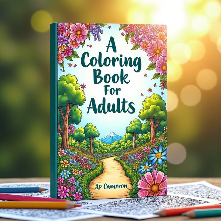 Adult Coloring Book with coloring Pencils