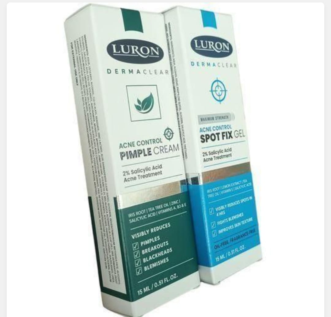 Luron Acne Control pimple Cream and Luron Acne Control Spot Fix Gel.
