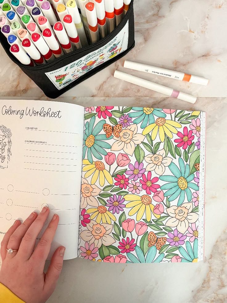 Adult Coloring Book with coloring Pencils