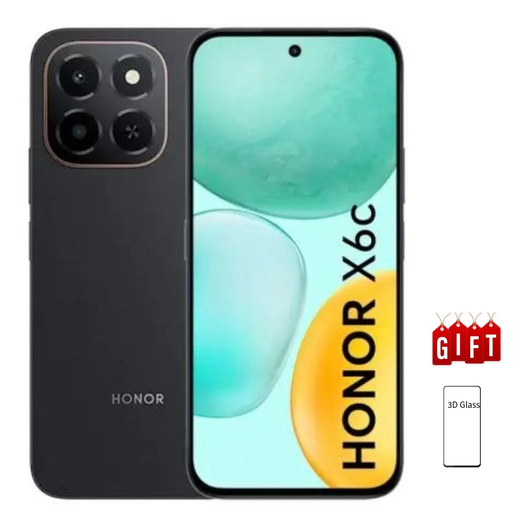 Honor X6c 4G, 256GB 6GB RAM, Dual SIM, Camera 50MP, Battery 5300 mAh, Color Midnight Black, Smartphone