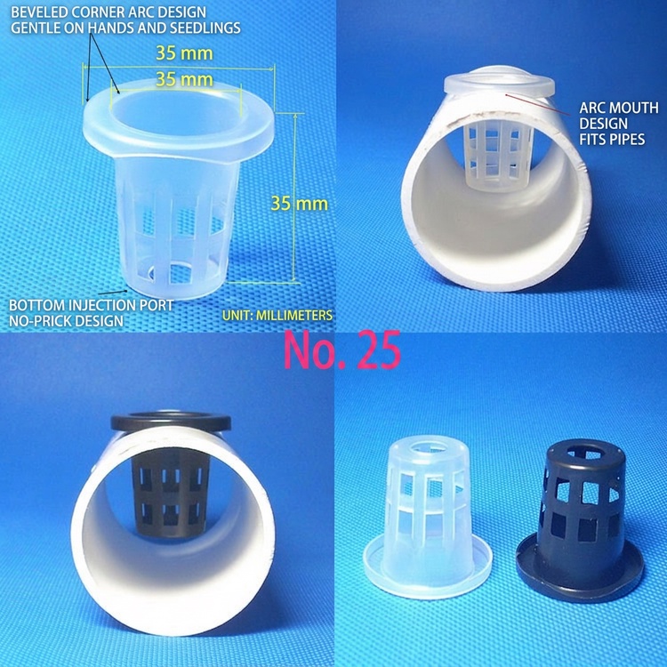 Hydroponic Planting Baskets PP Plastic Net Pots for Water Growing Vegetables-50PC