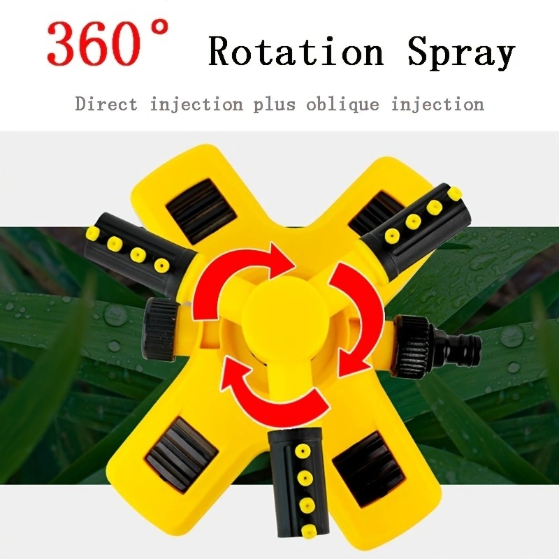 360° Automatic Rotary Lawn Sprinkler, 3-Arm Adjustable Water Sprayer for Garden Farm Grass Irrigation, ABS Durable Auto Rotating Water Sprinkler