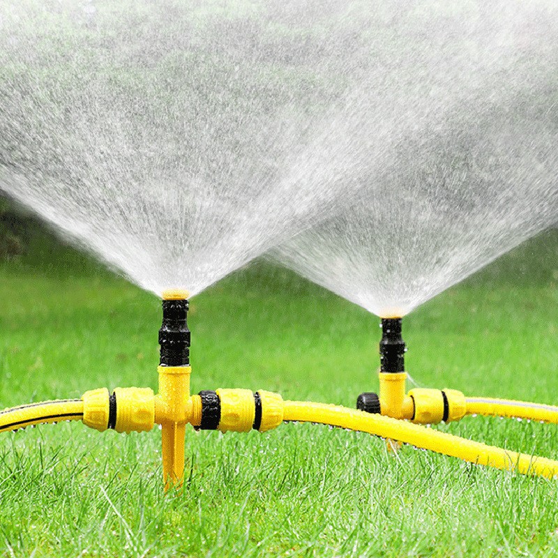 360° Adjustable Rotating Ground-Stake Sprinkler – ABS Lawn Irrigation Head – 90/180/360-Degree Atomizing Sprinkler – 0–12m Spray Radius