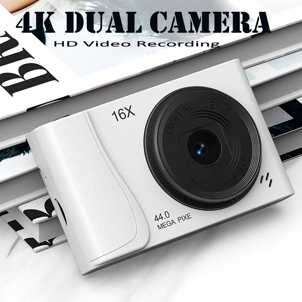 4K Digital Camera 24 Million Pixels Video Camcorder 16x Zoom Compact Cameras Auto Focus for Kids Adult Beginners Photograph