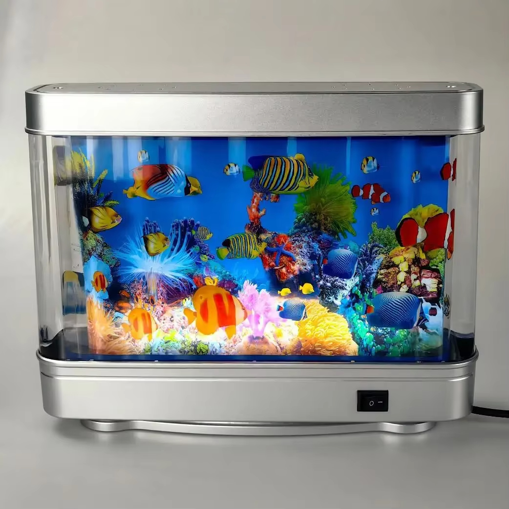 Desktop aquarium fish tank decorative light, USB dynamic fish tank decorative light, aquarium decorative theme ornaments, dynami