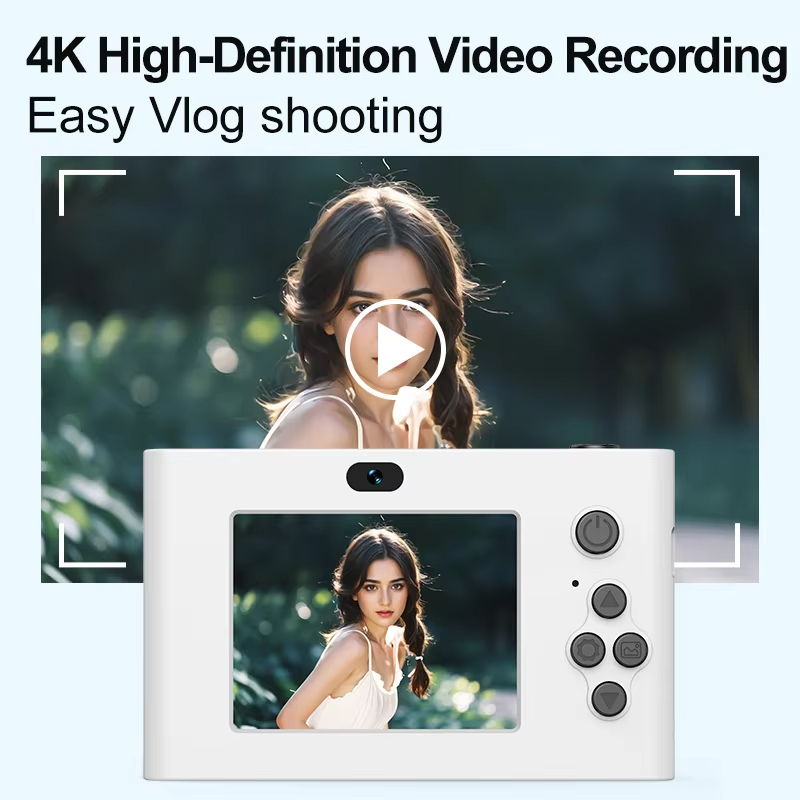 4K Digital Camera 24 Million Pixels Video Camcorder 16x Zoom Compact Cameras Auto Focus for Kids Adult Beginners Photograph