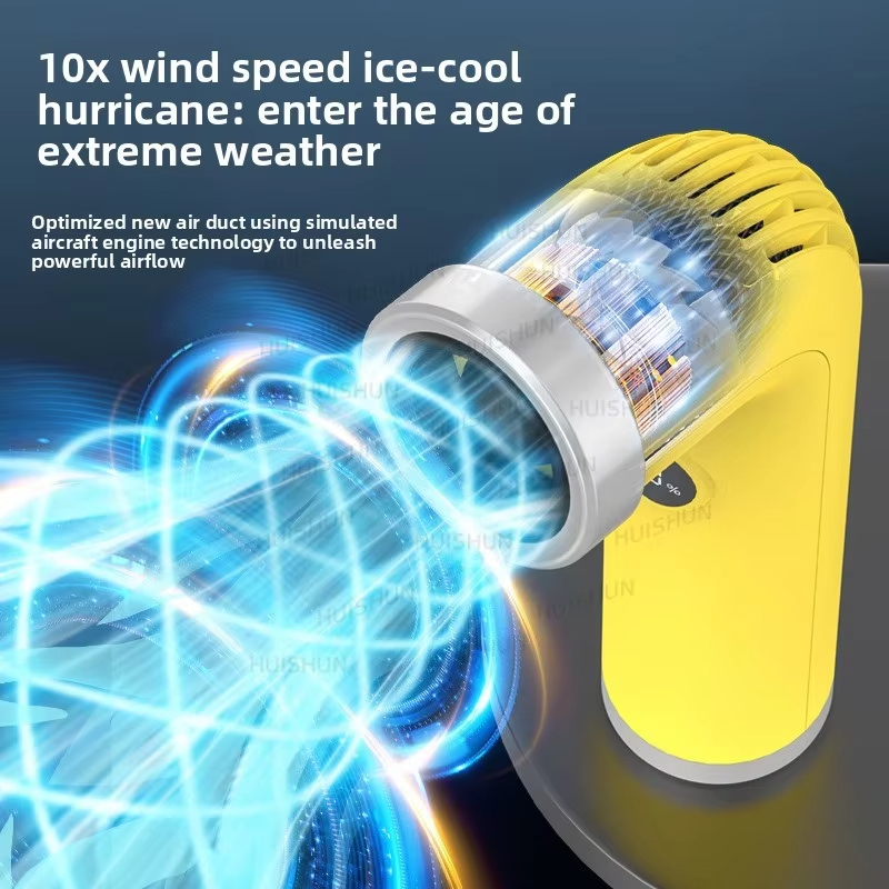 2026 new creative and fashionable bladeless high-speed turbine violent elbow handheld small fan hair dryer digital display