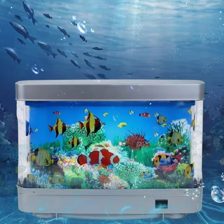 Desktop aquarium fish tank decorative light, USB dynamic fish tank decorative light, aquarium decorative theme ornaments, dynami