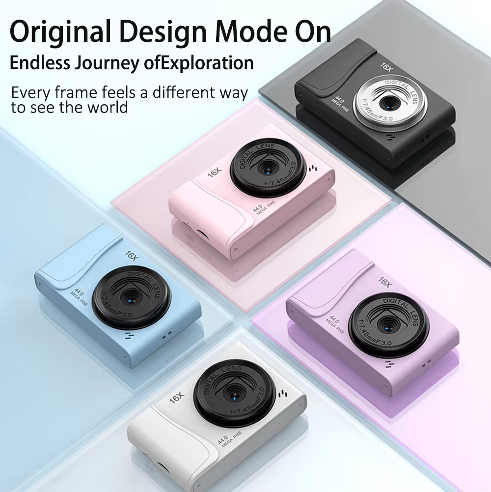 4K Digital Camera 24 Million Pixels Video Camcorder 16x Zoom Compact Cameras Auto Focus for Kids Adult Beginners Photograph