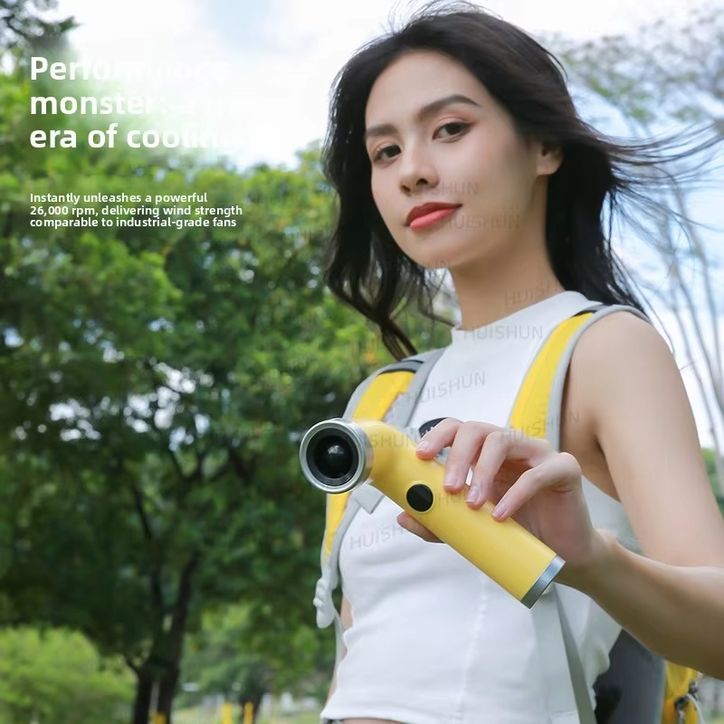2026 new creative and fashionable bladeless high-speed turbine violent elbow handheld small fan hair dryer digital display