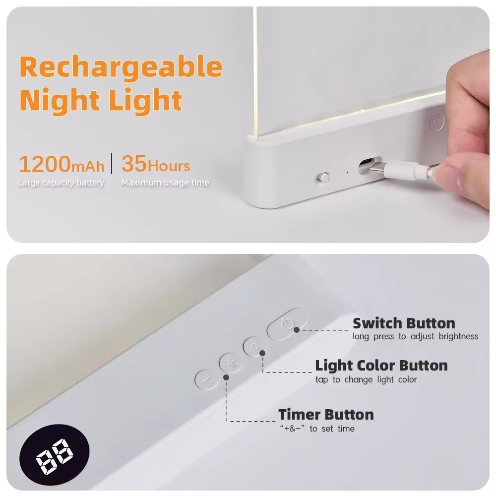 New LED Flat Panel Night Vision Reading Light Eye Protection Reading Light Student Night Light Creative LED Book Eye Care Light