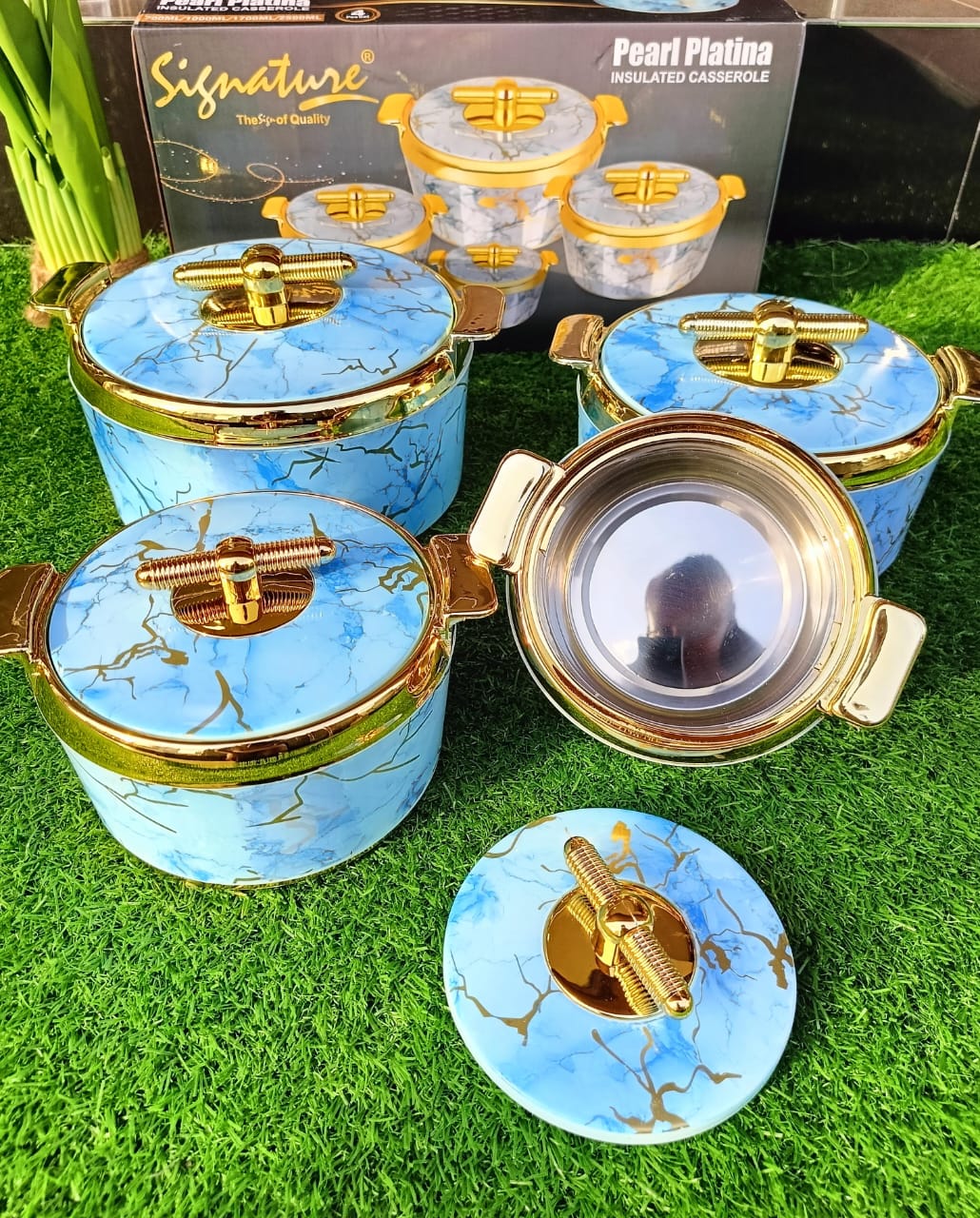 4 pcs Signature Pearl Platina Hotpots Serving Dish Casserole Sereware Set Hot Pot (700/1000/1500/2500ml)