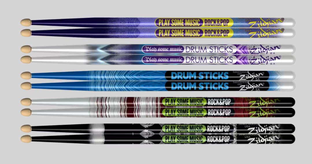 Zidjian Graphics Designer/ multcolored Series Drumsticks (1Pair)