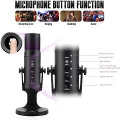 USB Condenser Microphone Compatible with PCs, with Noise Cancelling & Reverb, Studio Microphone for Voice and Music Recording, Podcasting, Streaming and Gaming