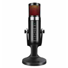 USB Condenser Microphone Compatible with PCs, with Noise Cancelling & Reverb, Studio Microphone for Voice and Music Recording, Podcasting, Streaming and Gaming