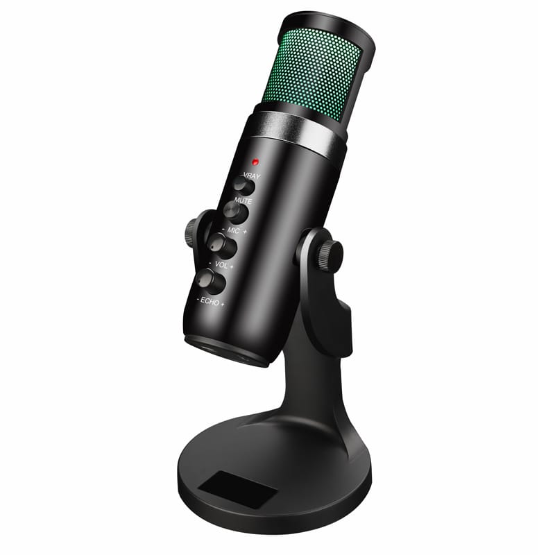 USB Condenser Microphone Compatible with PCs, with Noise Cancelling & Reverb, Studio Microphone for Voice and Music Recording, Podcasting, Streaming and Gaming