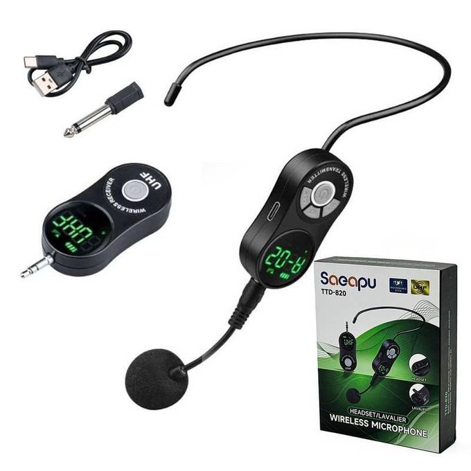 Saeapu TTD 820 Headset Wireless Microphone – Hands-Free Wireless Mic System