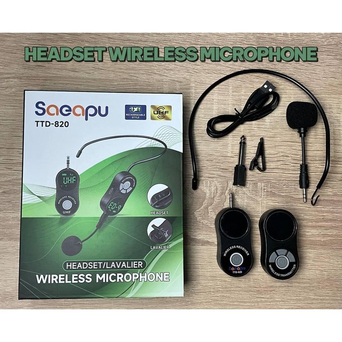 Saeapu TTD 820 Headset Wireless Microphone – Hands-Free Wireless Mic System