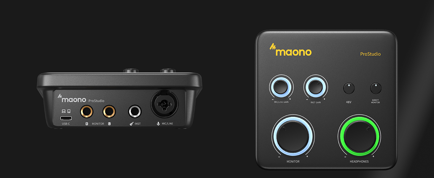 MAONO PS22 Lite USB Audio Interface for PC,XLR Input 24-bit/192kHz Routing Software LOOPBACK ASIO for Recording Music, Guitar, DAW