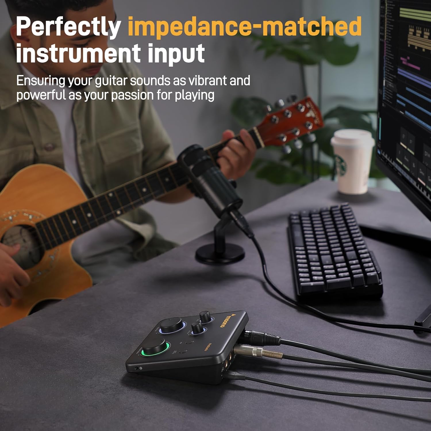 MAONO PS22 Lite USB Audio Interface for PC,XLR Input 24-bit/192kHz Routing Software LOOPBACK ASIO for Recording Music, Guitar, DAW