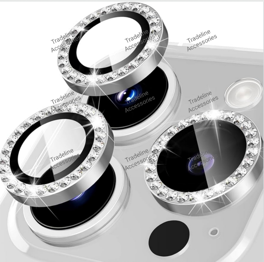 Iphone 11,12,13, 14,15,16,17 (Pro,Pro Max,Air,E) Metal Ring Camera Lens Protector available in Plain and shiny/diamond/glitters(Black,Silver,Gold ,orange and diaomond )